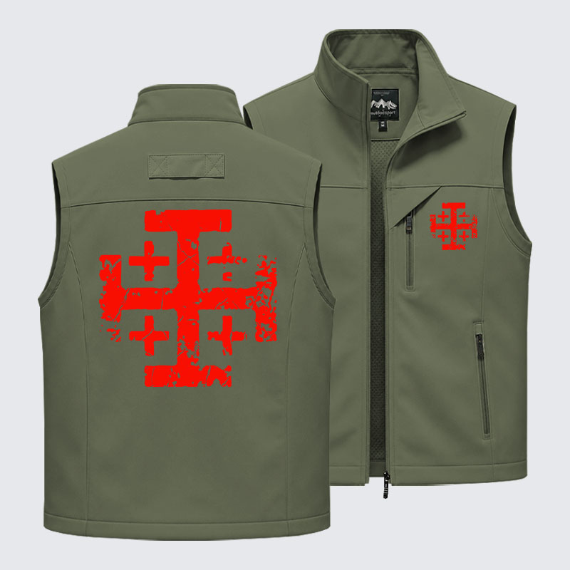 Knights Templar Jerusalem Cross Outdoor Quick-dry Vest