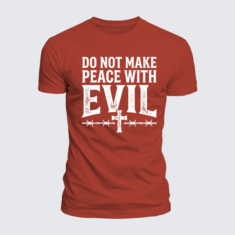 Luxe Mercerized Cotton Tee - Make No Peace with Evil Knight Templar Jerusalem Cross