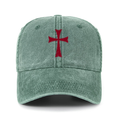 Heritage Washed Cap-Knights Templar Crusader Cross