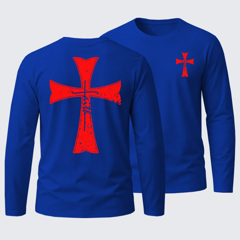 Knights Templar Crusader Cross Faith Cotton Long Sleeve T-Shirt