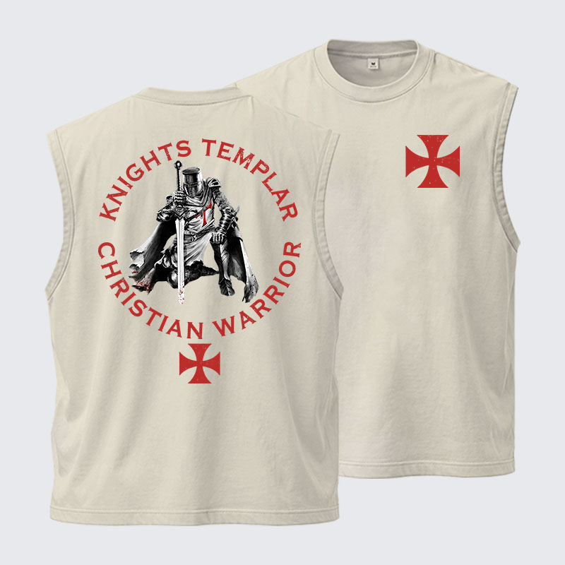 Washed Tank Top -  Knights Templar Templar Cross Crusader Knight