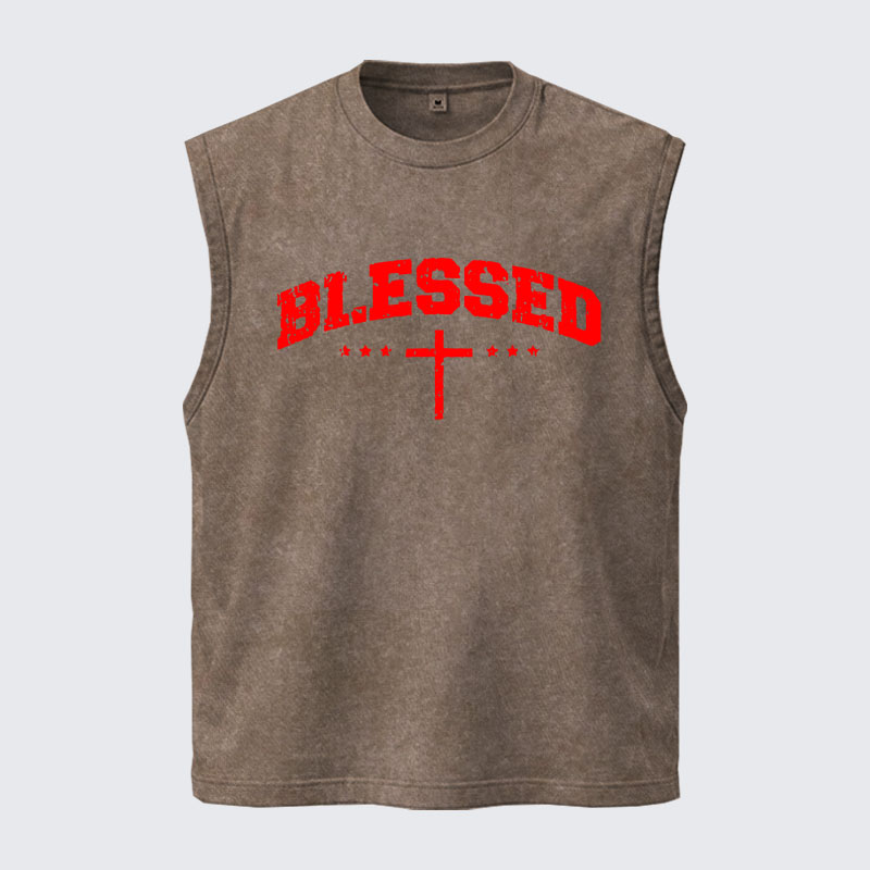 Washed Tank Top - Blessed Cross