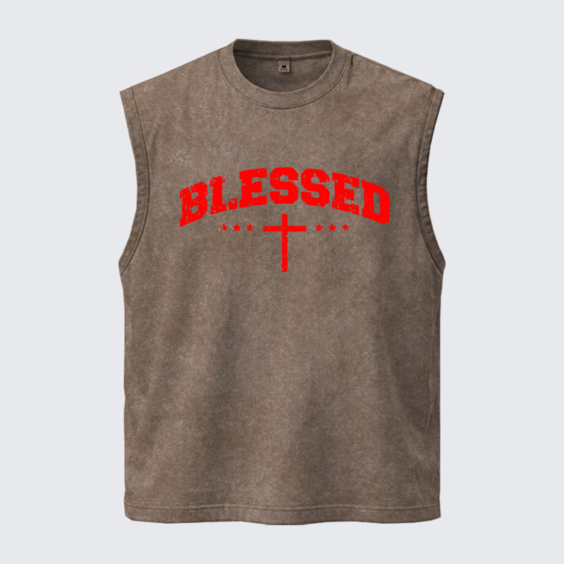 Washed Tank Top - Blessed Cross