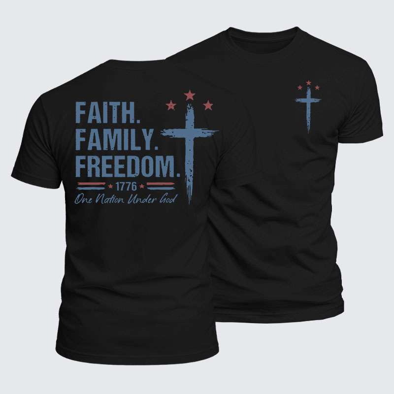 Man Of God Husband Dad Jesus God Christian Cotton T-Shirt