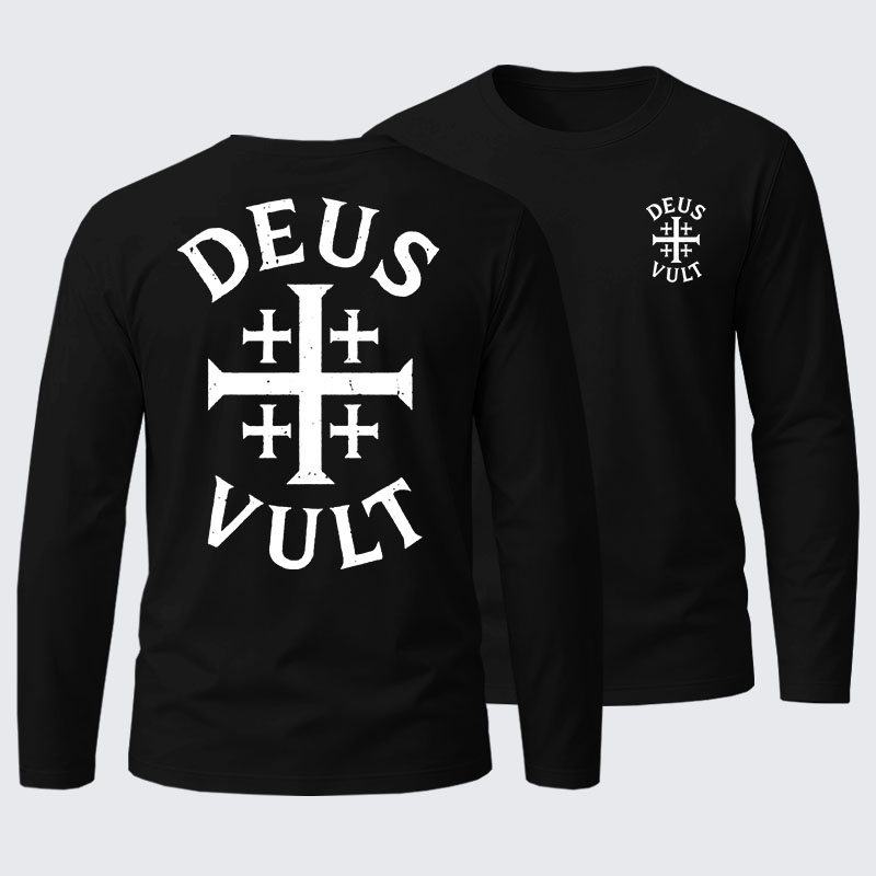 Deus Vult Cotton Long Sleeve T-Shirt