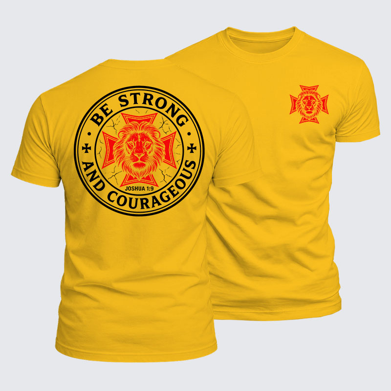 [Copy]Luxe Mercerized Cotton Tee - Be Strong And Courageous Lion Joshua 1:9