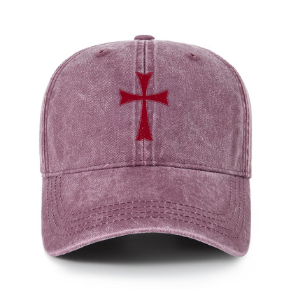 Heritage Washed Cap-Knights Templar Crusader Cross