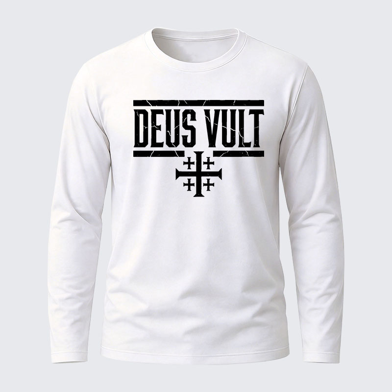 Deus Vult Cotton Long Sleeve T-Shirt