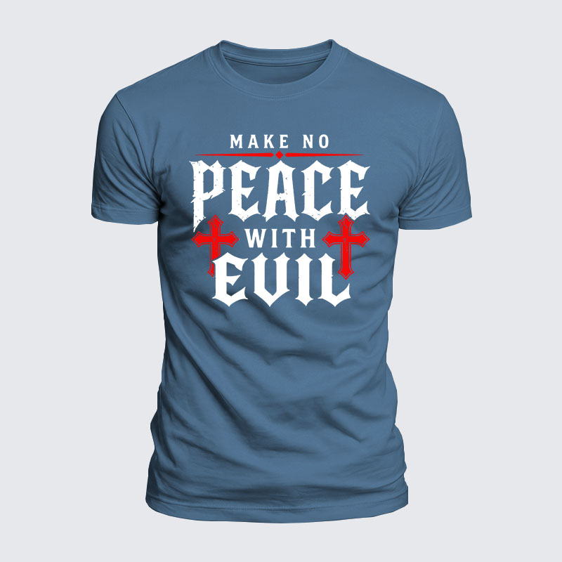 Luxe Mercerized Cotton Tee - Make No Peace with Evil Knight Templar Jerusalem Cross