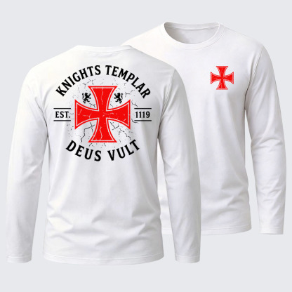 Knights Templar Deus Vult Cotton Long Sleeve T-Shirt