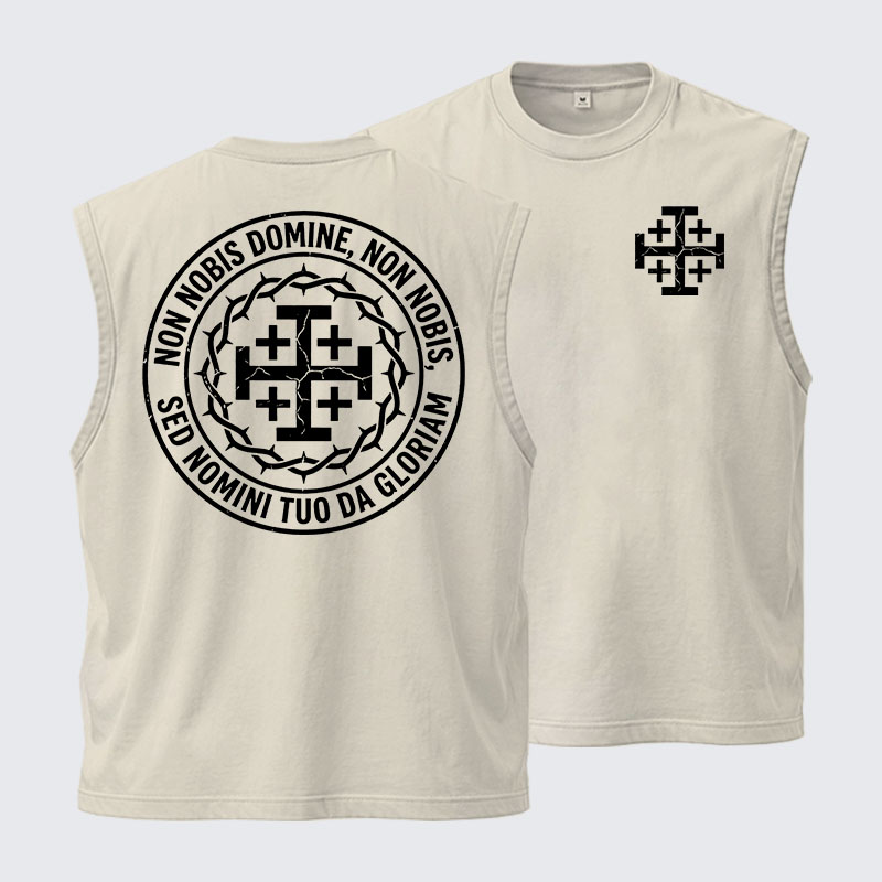 Washed Tank Top - Non Nobis Domine, Non Nobis, Sed Nomini Tuo Da Gloriam