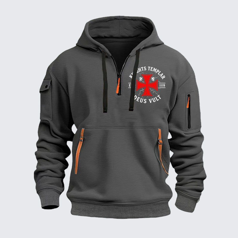 Zipper Hoodies - Knights Templar Deus Vult