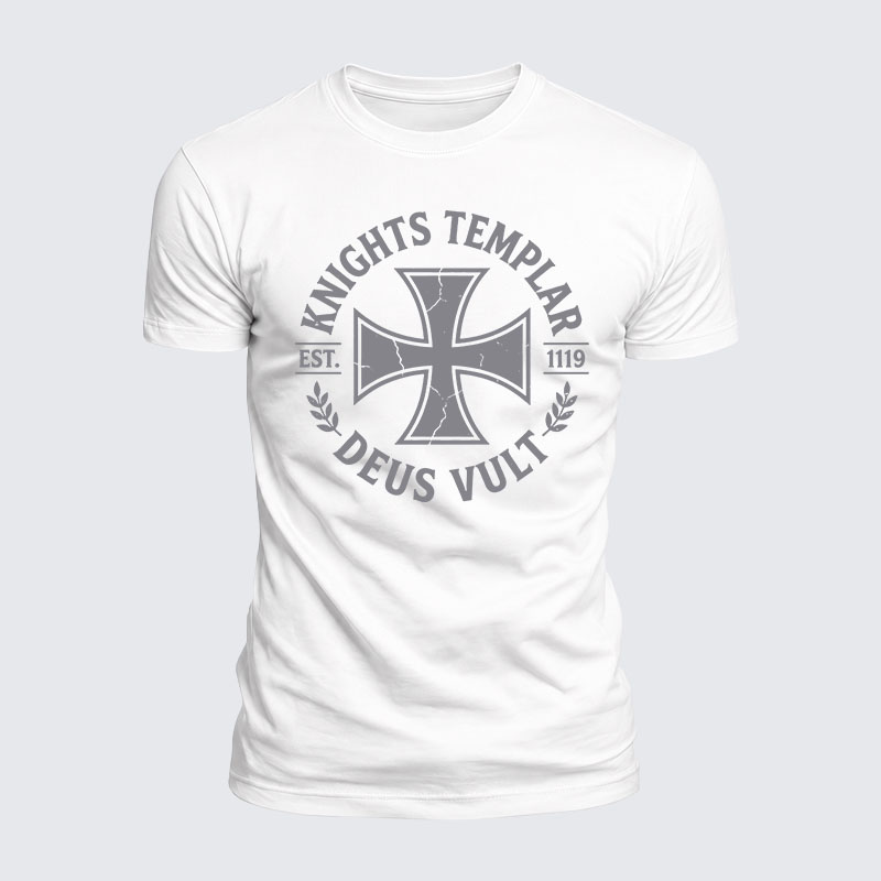 Luxe Mercerized Cotton Tee - Knights Templar Deus Vult