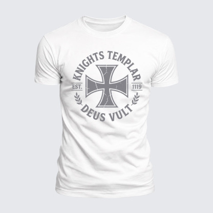 Luxe Mercerized Cotton Tee - Knights Templar Deus Vult