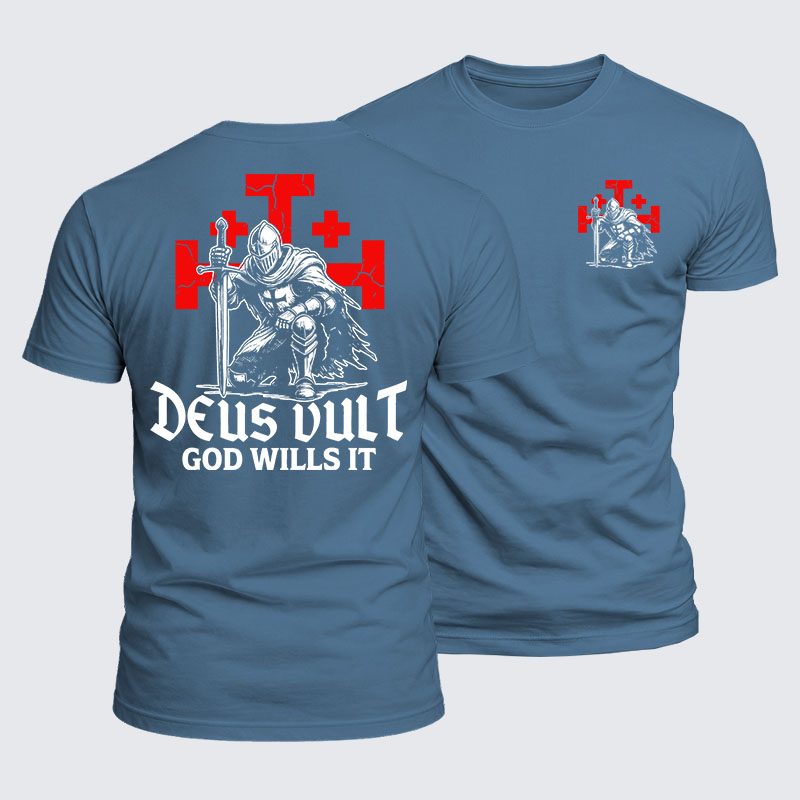 Luxe Mercerized Cotton Tee - Knights Templar Deus Vult