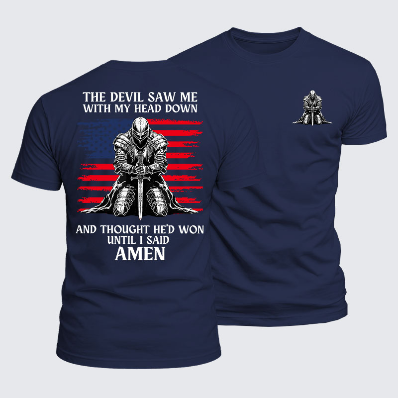 Luxe Mercerized Cotton Tee - The Devil Saw Me Until I Said Amen