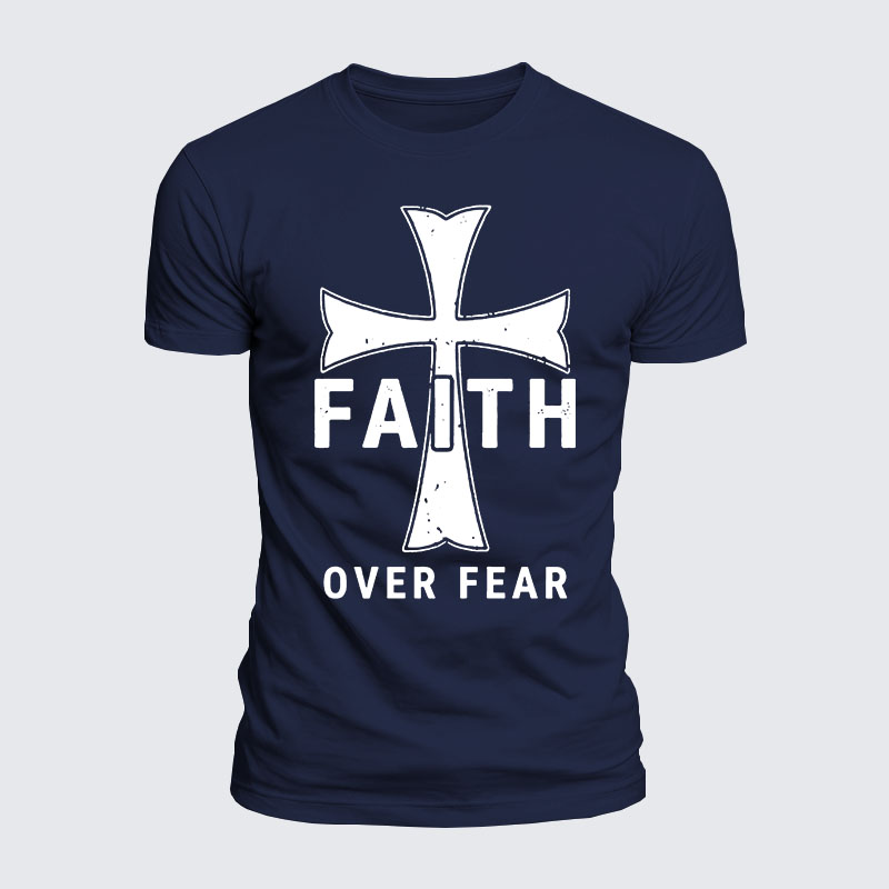 [Copy]Luxe Mercerized Cotton Tee - Faith Over Fear Knights Templar Crusader Cross