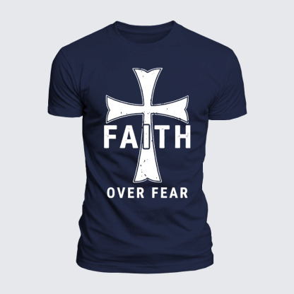 [Copy]Luxe Mercerized Cotton Tee - Faith Over Fear Knights Templar Crusader Cross