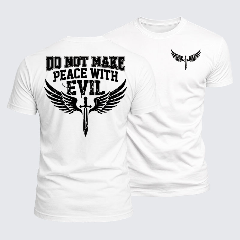 Luxe Mercerized Cotton Tee -  Make No Peace with Evil Knight Templar Jerusalem Cross