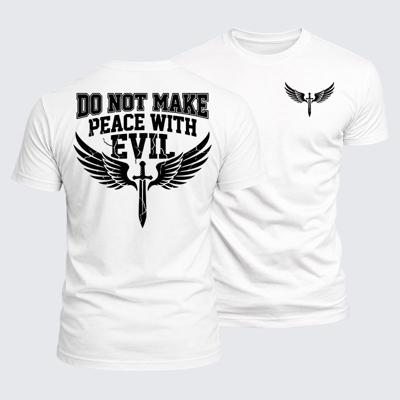 Luxe Mercerized Cotton Tee -  Make No Peace with Evil Knight Templar Jerusalem Cross