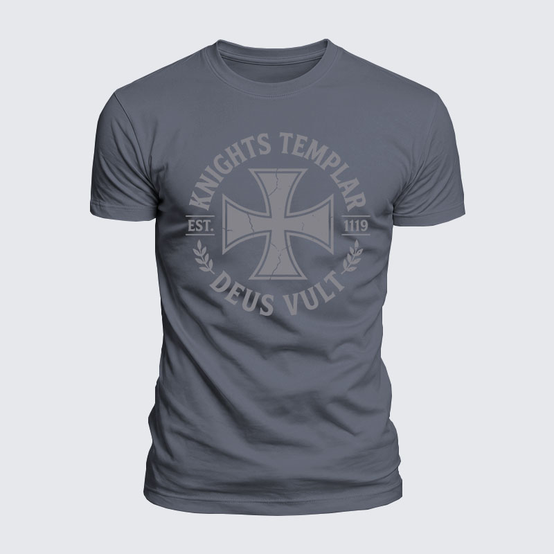 Luxe Mercerized Cotton Tee - Knights Templar Deus Vult