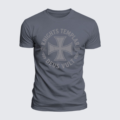 Luxe Mercerized Cotton Tee - Knights Templar Deus Vult