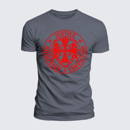 Luxe Mercerized Cotton Tee - Templar Virtues of the Knights Templar Shield