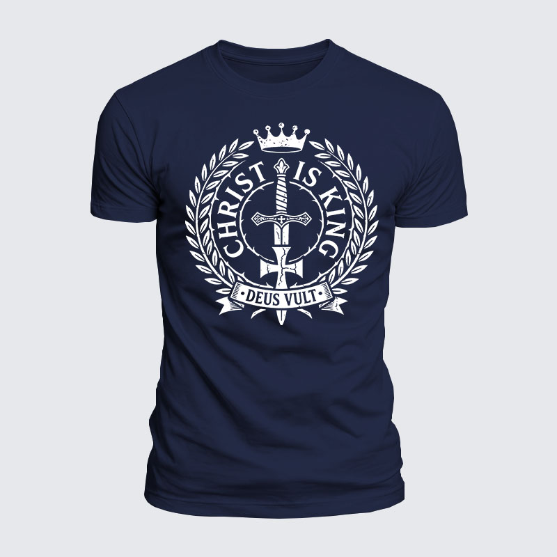 Luxe Mercerized Cotton Tee - Christ Is King Deus Vult 