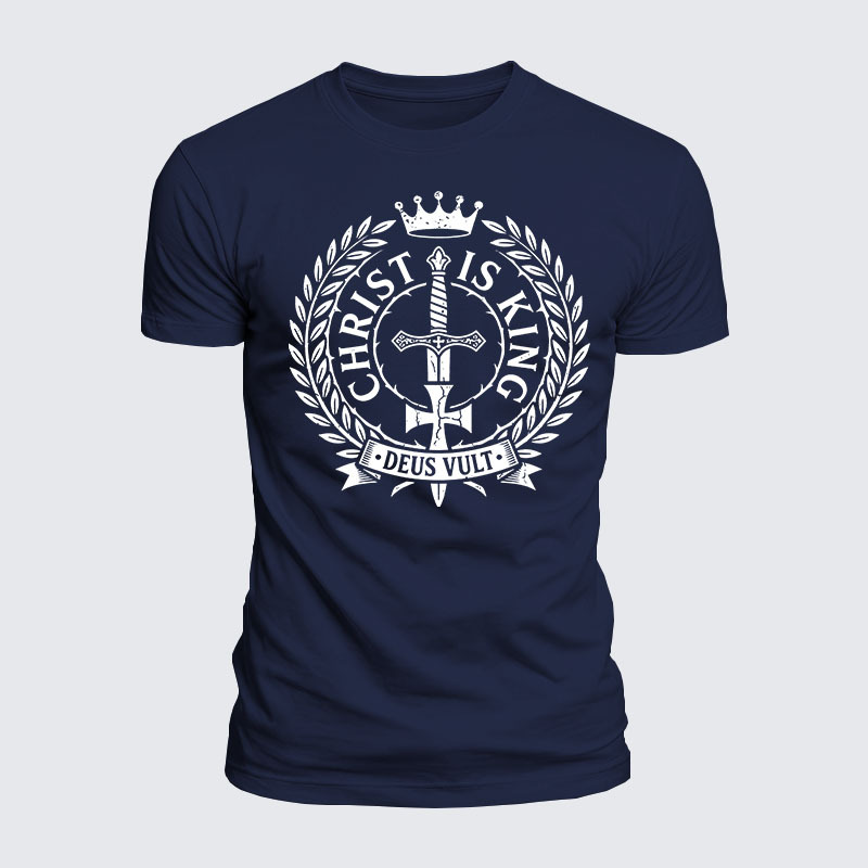 Luxe Mercerized Cotton Tee - Christ Is King Deus Vult 