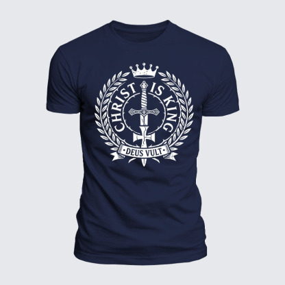 Luxe Mercerized Cotton Tee - Christ Is King Deus Vult 