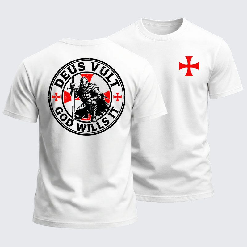 Heavyweight Cotton Tee - Knights Templar Deus Vult