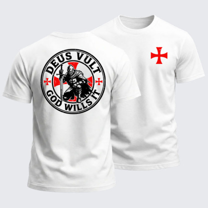 Heavyweight Cotton Tee - Knights Templar Deus Vult