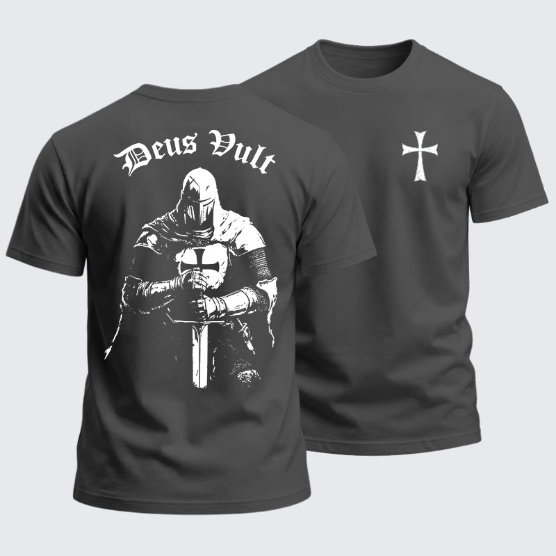 Heavyweight Cotton Tee - Deus Vult