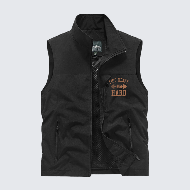 Lift Heavy Pray Hard Jesus God Christian Outdoor Quick-dry Vest