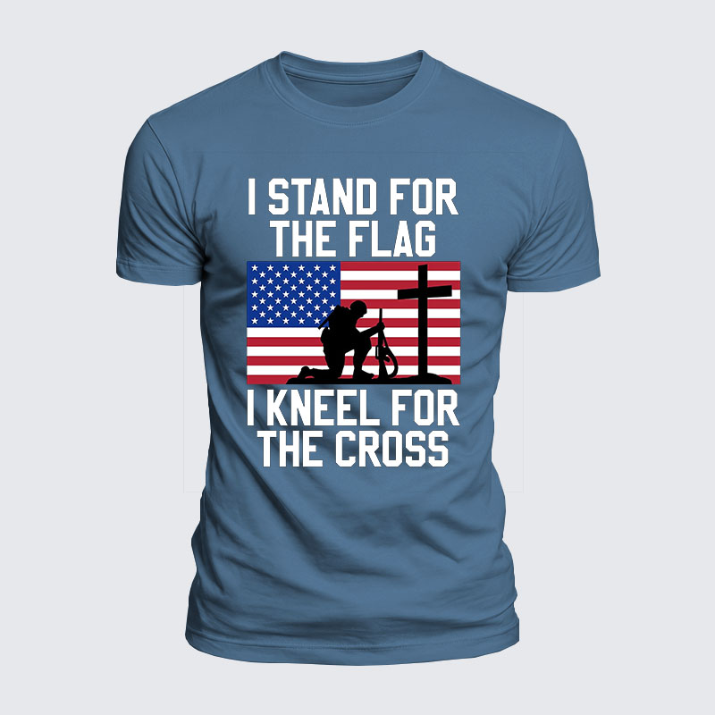 Luxe Mercerized Cotton Tee - I Stand For The Flag And Kneel For The Cross