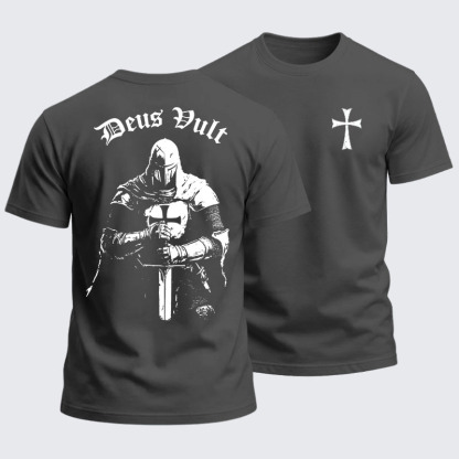 Heavyweight Cotton Tee - Deus Vult