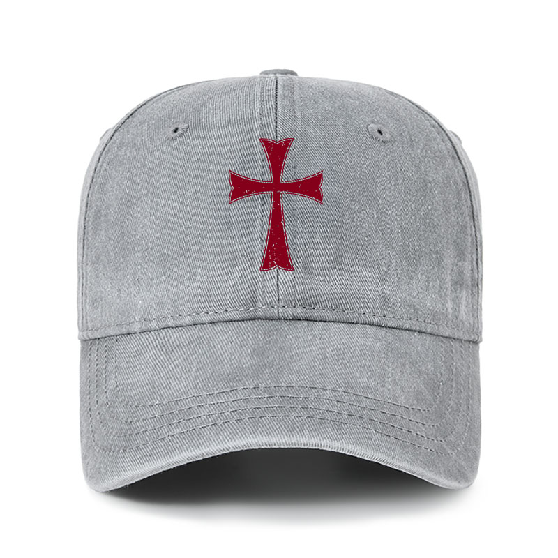 Heritage Washed Cap-Knights Templar Crusader Cross
