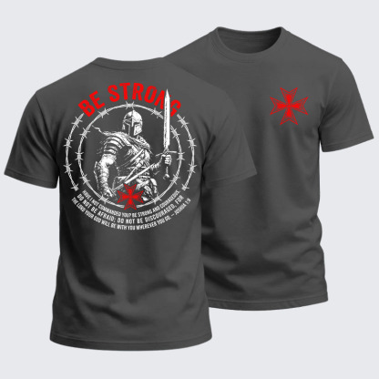 Heavyweight Cotton Tee - Be Strong And Courageous Joshua 1:9