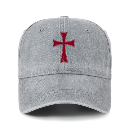 Heritage Washed Cap-Knights Templar Crusader Cross