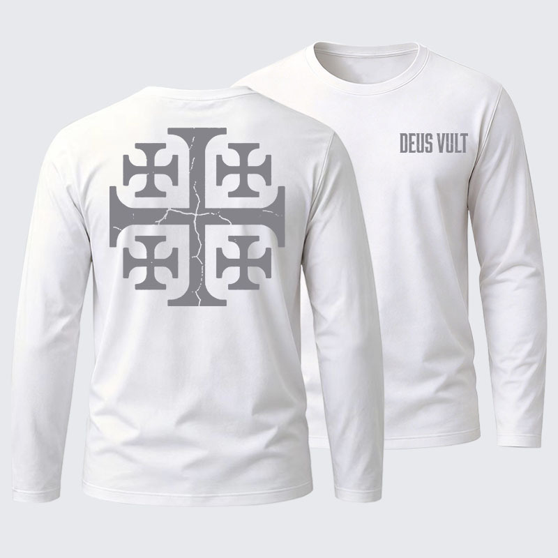 Deus Vult Cotton Long Sleeve T-Shirt