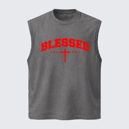 Washed Tank Top - Blessed Cross