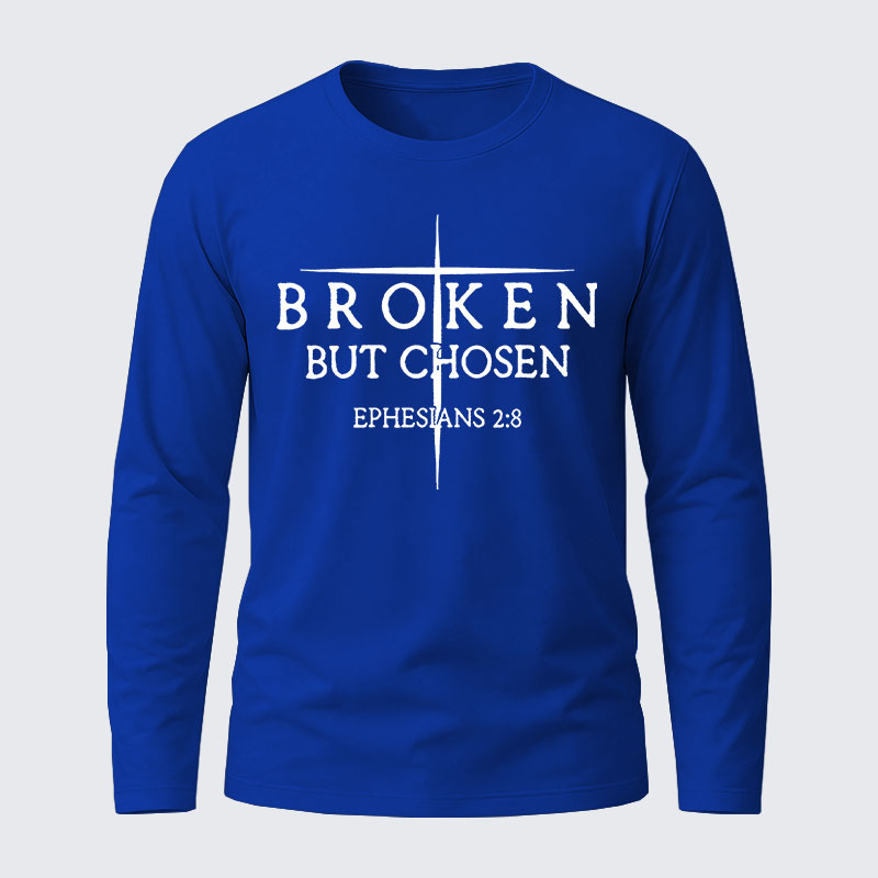 Broken But Chosen Cotton Long Sleeve T-Shirt