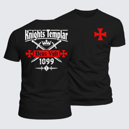 Luxe Mercerized Cotton Tee - Knights Templar Deus Vult
