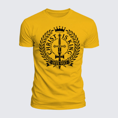 Luxe Mercerized Cotton Tee - Christ Is King Deus Vult 