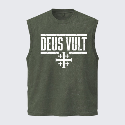 Washed Tank Top - Deus Vult