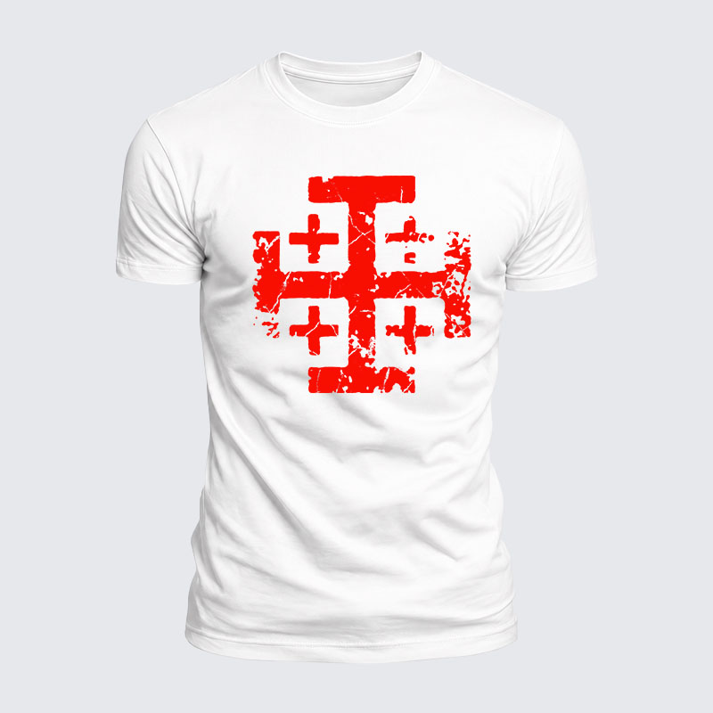 Luxe Mercerized Cotton Tee - Knights Templar Jerusalem Cross