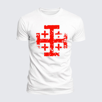 Luxe Mercerized Cotton Tee - Knights Templar Jerusalem Cross