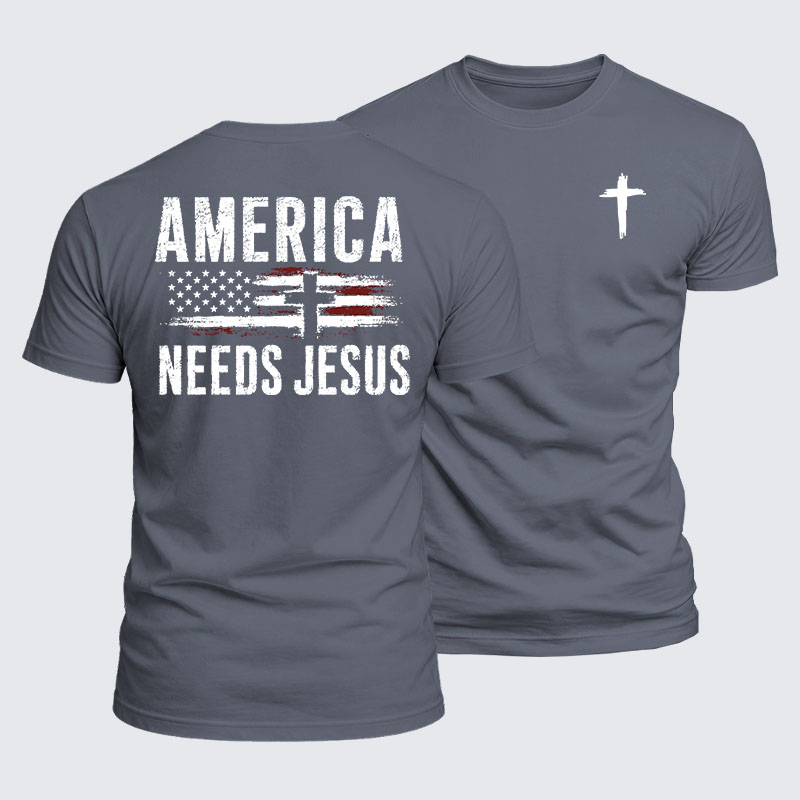 Luxe Mercerized Cotton Tee - America Needs Jesus
