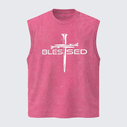 Washed Tank Top - Cross Blessed