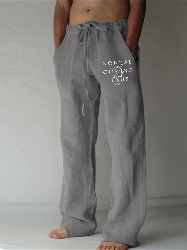 Men's Normal Isn'T Coming Back Jesus Is Christian Beach Pants